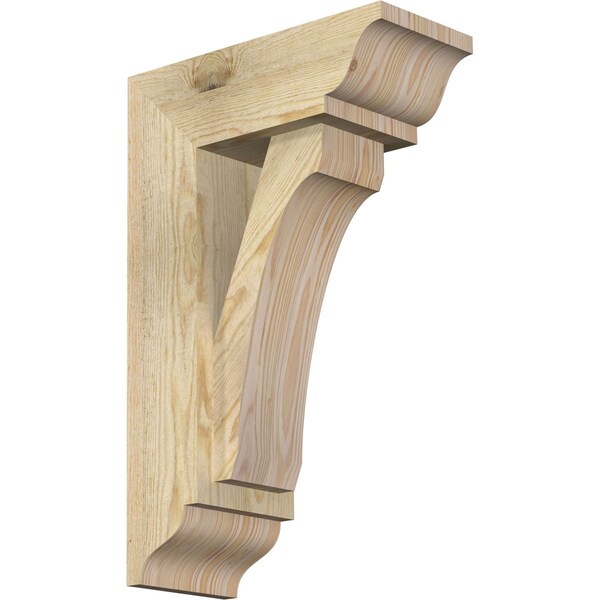 Ekena Millwork Legacy Traditional Rough Sawn Bracket w/ Offset Brace, Douglas Fir, 6"W x 14"D x 22"H BKT0604X14X22LEC01RDF - main